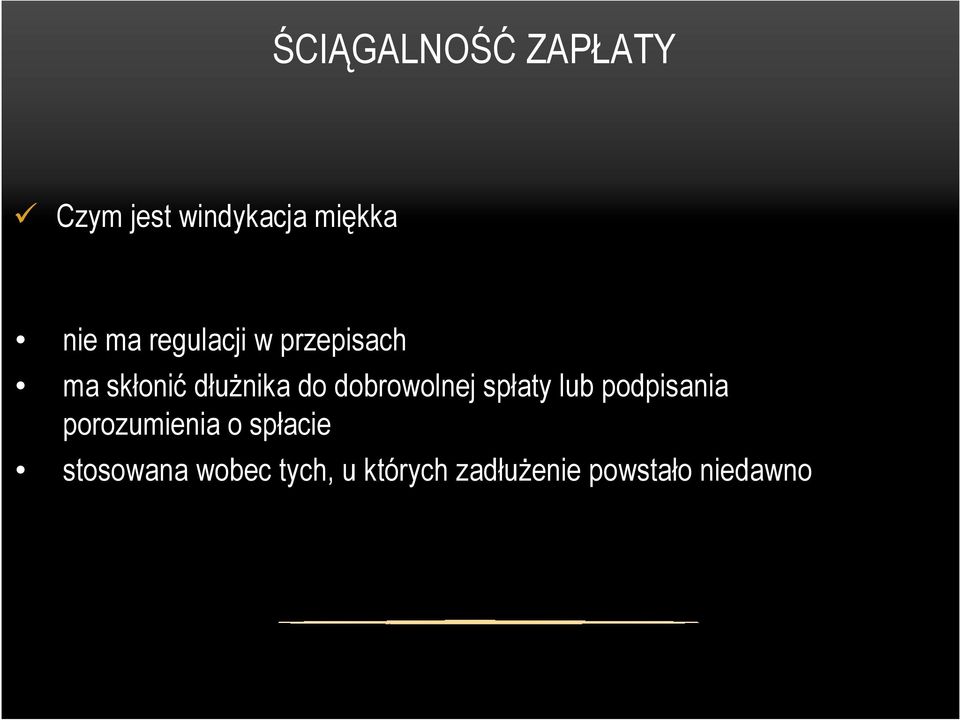 dobrowolnej spłaty lub podpisania porozumienia o