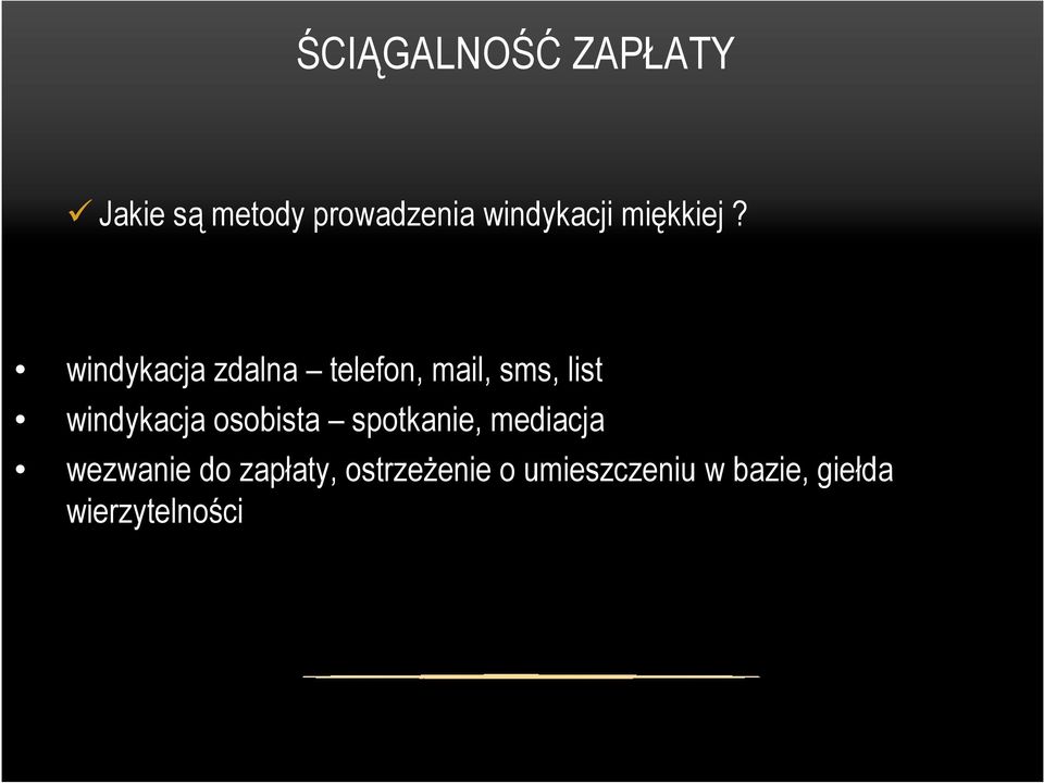 windykacja zdalna telefon, mail, sms, list windykacja