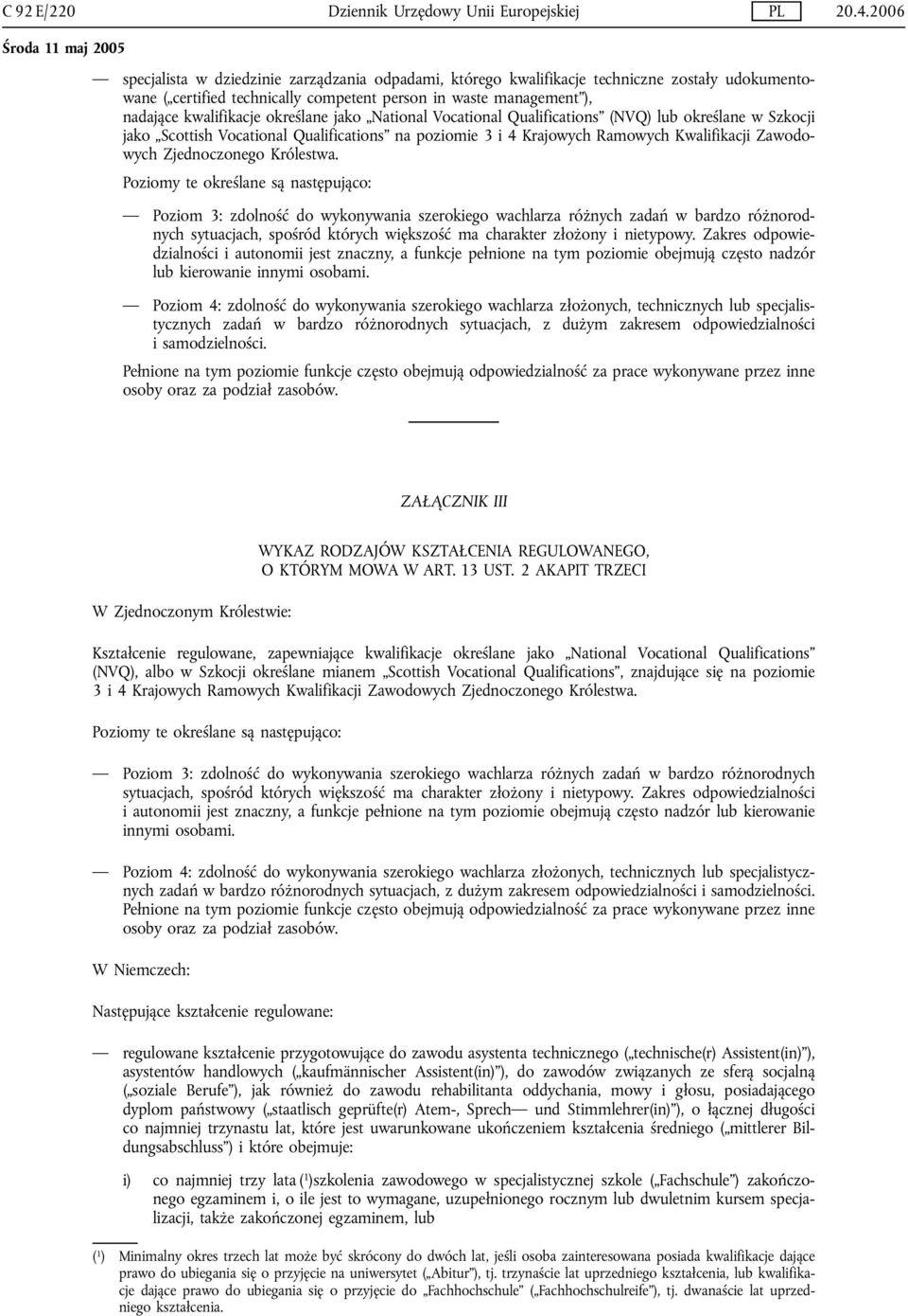 Kwalifikacji Zawodowych Zjednoczonego Królestwa.