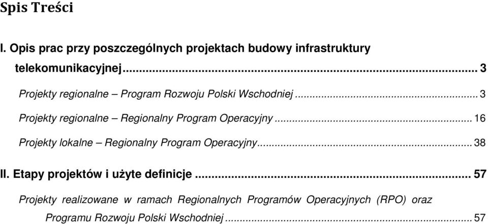 .. 3 Projekty regionalne Regionalny Program Operacyjny... 16 Projekty lokalne Regionalny Program Operacyjny.