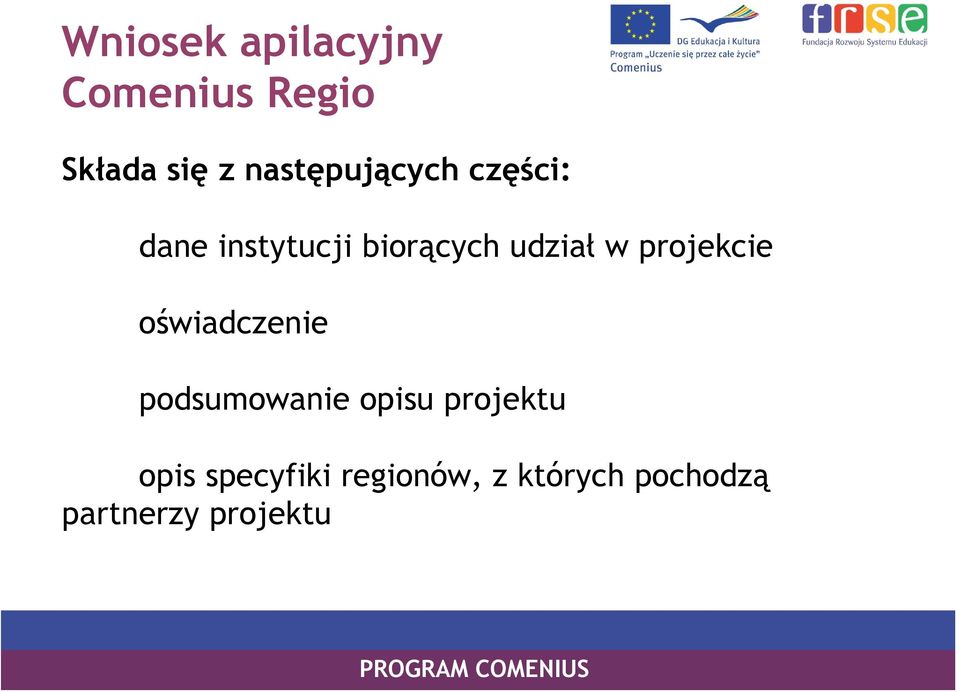 w projekcie oświadczenie podsumowanie opisu projektu