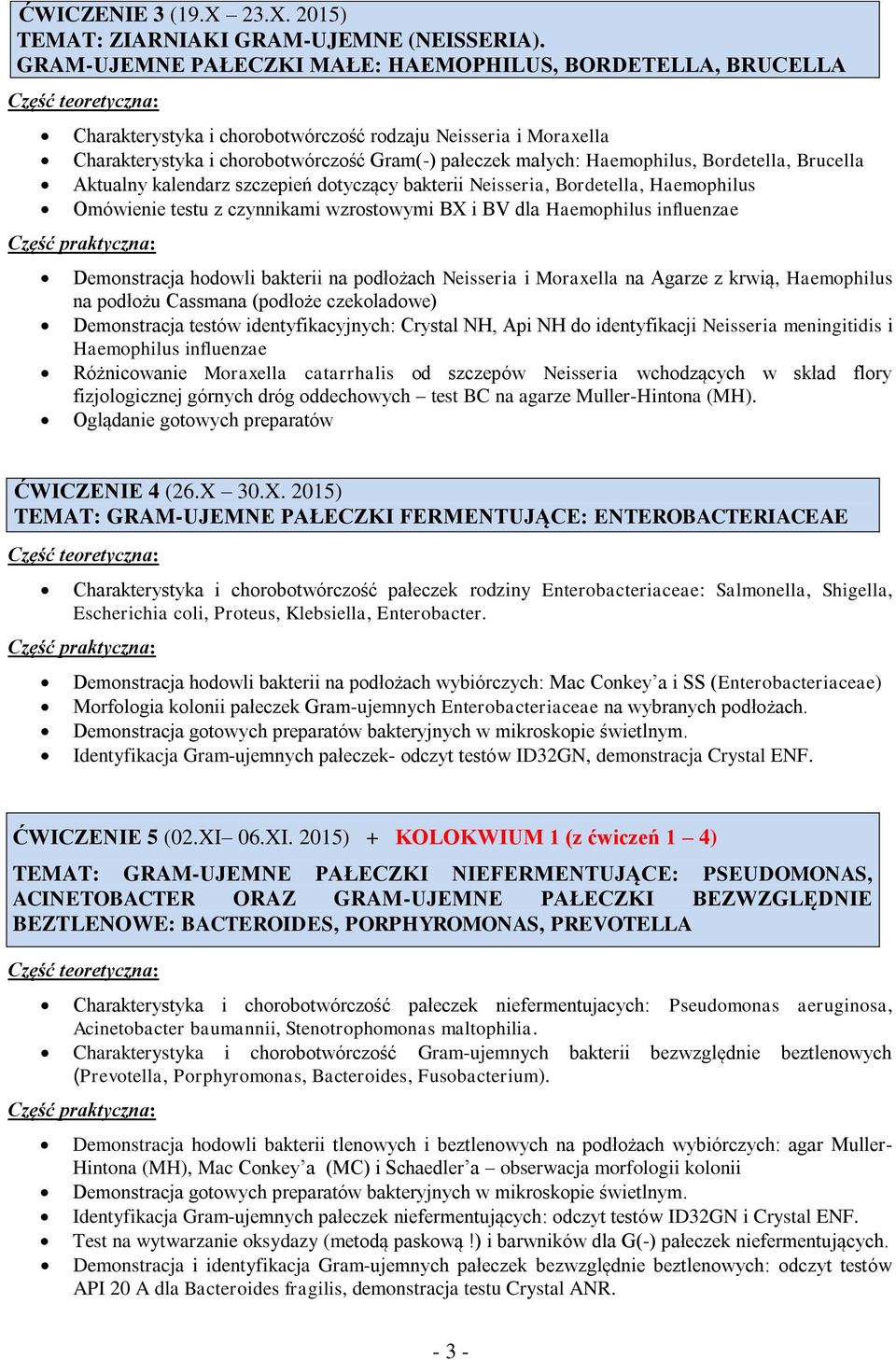 Bordetella, Brucella Aktualny kalendarz szczepień dotyczący bakterii Neisseria, Bordetella, Haemophilus Omówienie testu z czynnikami wzrostowymi BX i BV dla Haemophilus influenzae Demonstracja