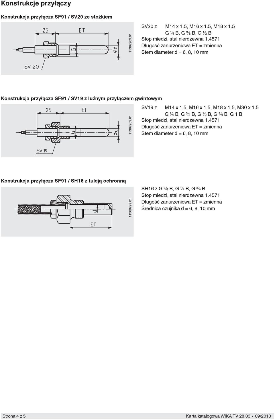 11367289.01 SV19 z M14 x 1.5, M16 x 1.5, M18 x 1.5, M30 x 1.