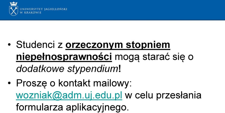 dodatkowe stypendium!