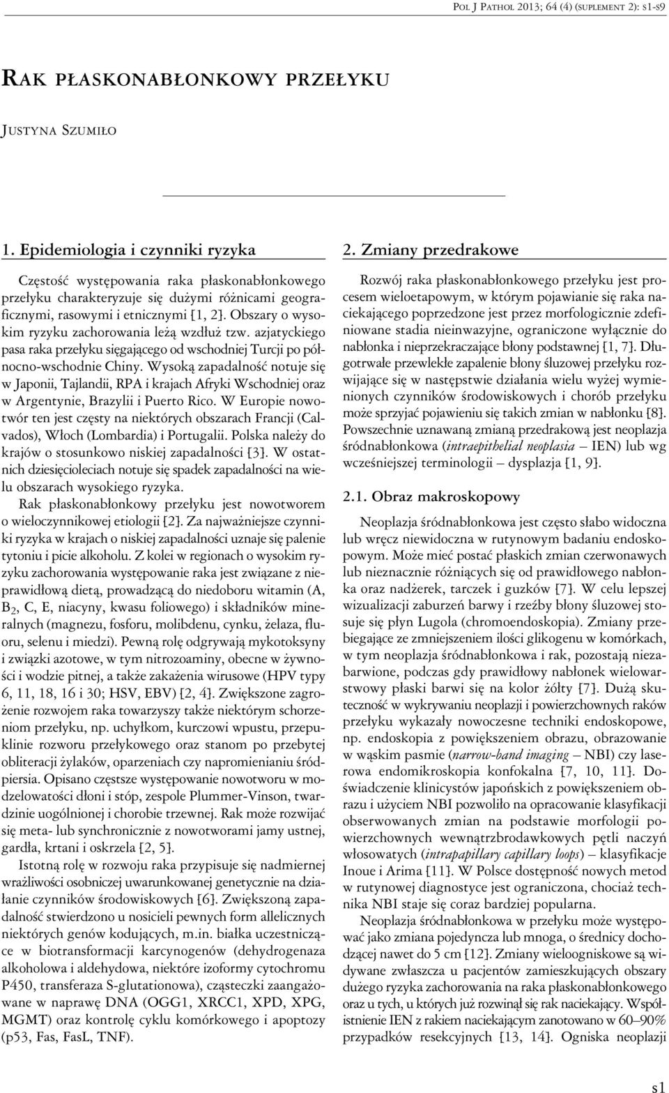 Obszary o wysokim ryzyku zachorowania leżą wzdłuż tzw. azjatyckiego pasa raka przełyku sięgającego od wschodniej Turcji po północno-wschodnie Chiny.