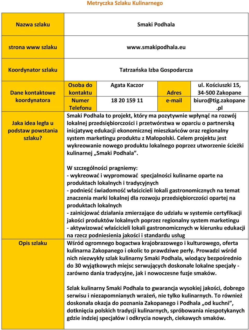 pl Smaki Podhala to projekt, który ma pozytywnie wpłynąć na rozwój lokalnej przedsiębiorczości i przetwórstwa w oparciu o partnerską inicjatywę edukacji ekonomicznej mieszkańców oraz regionalny