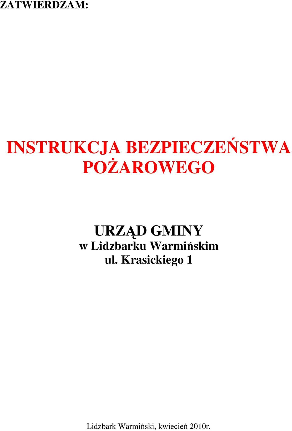 GMINY w Lidzbarku Warmińskim ul.