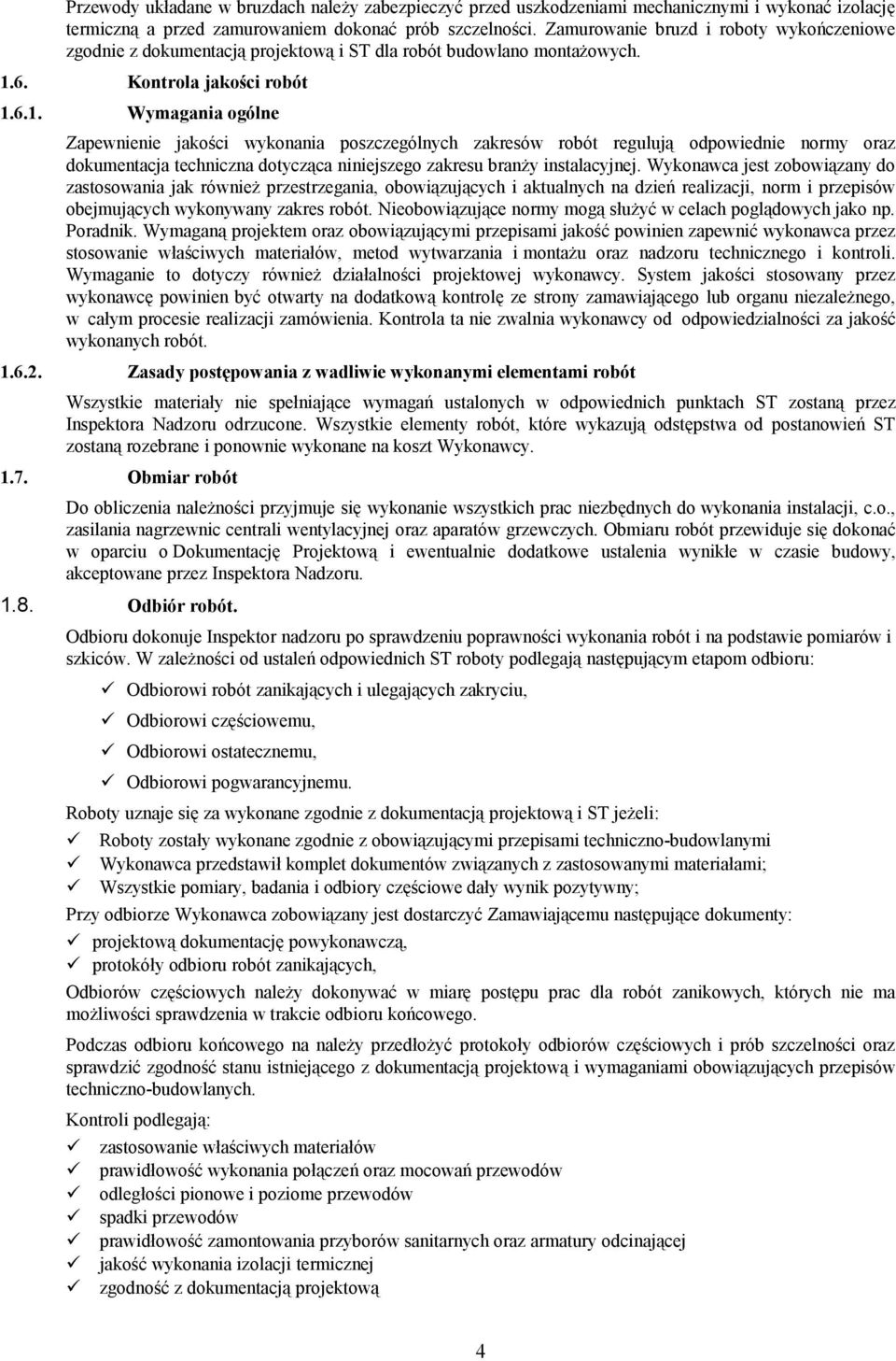 6. Kontrola jakości robót 1.