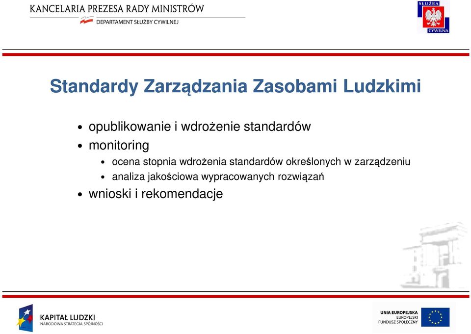 wdrożenia standardów określonych w zarządzeniu