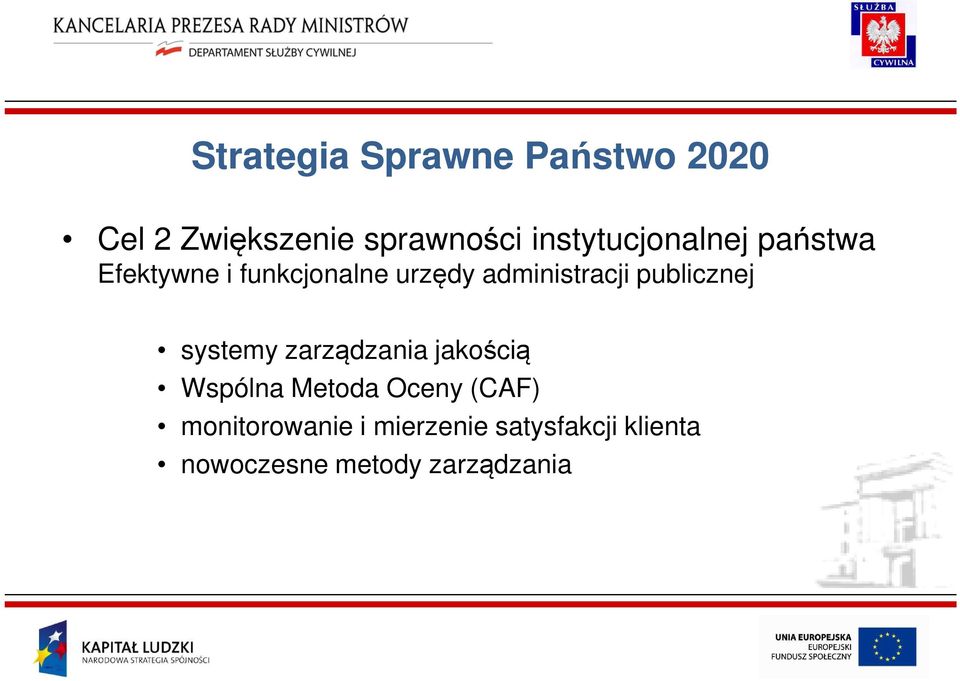 administracji publicznej systemy zarządzania jakością Wspólna Metoda