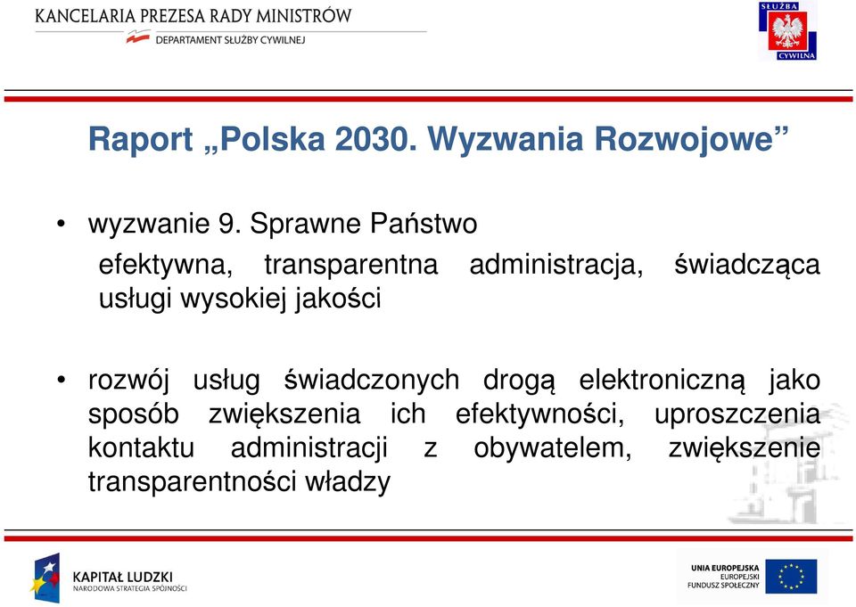 wysokiej jakości rozwój usług świadczonych drogą elektroniczną jako sposób