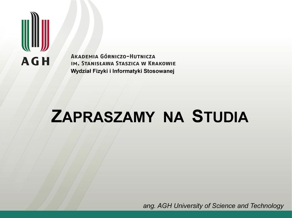 ZAPRASZAMY NA STUDIA ang.