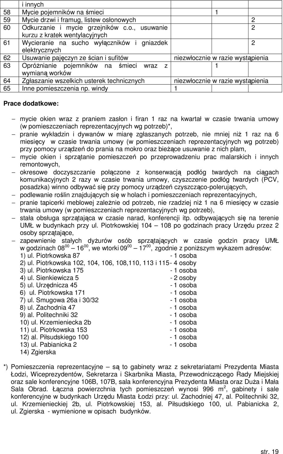 łonowych 2 60 Odkurzanie i mycie grzejników c.o., usuwanie 2 kurzu z kratek wentylacyjnych 6 Wycieranie na sucho wyłączników i gniazdek 2 elektrycznych 62 Usuwanie pajęczyn ze ścian i sufitów
