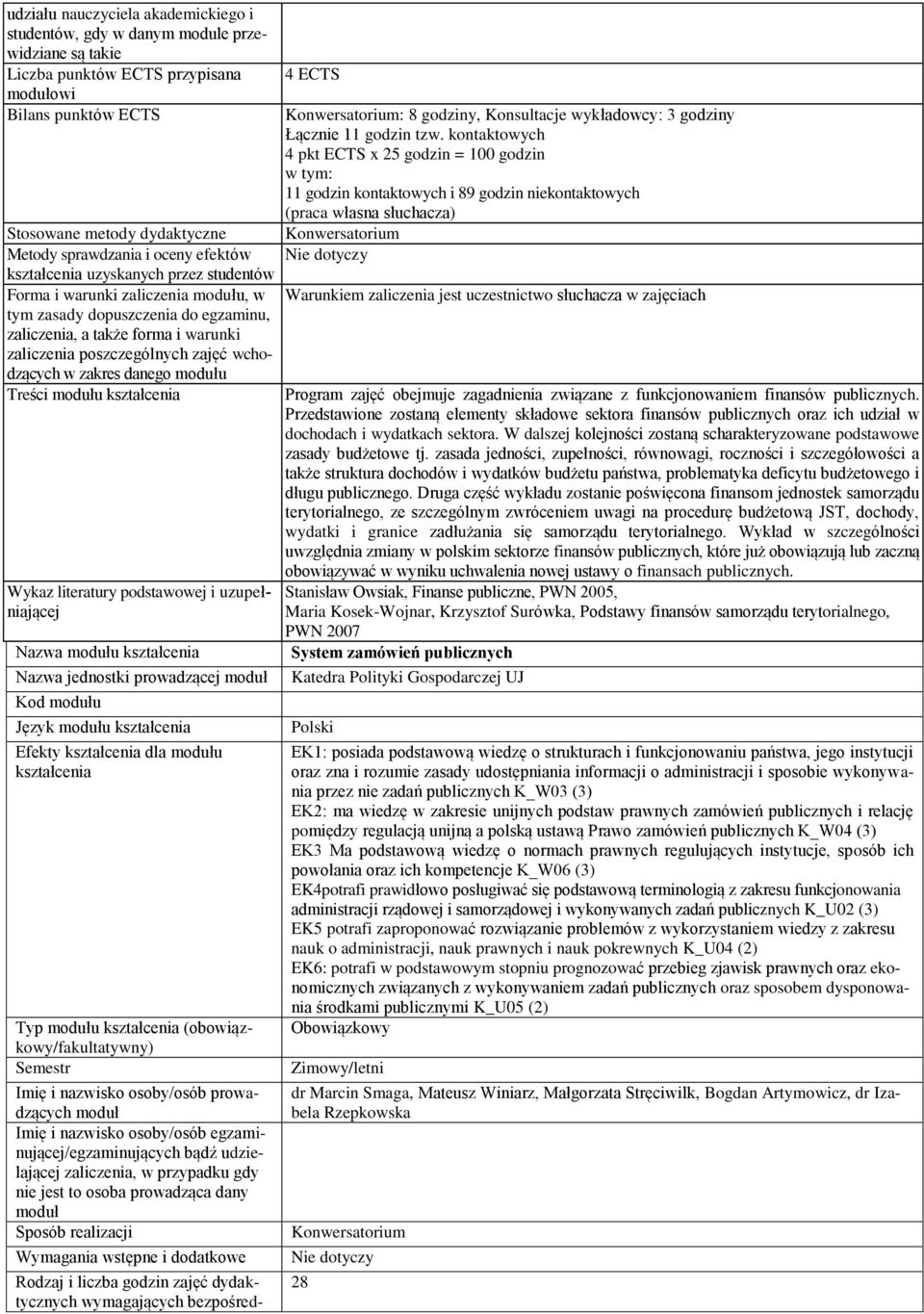 wymagających bezpośred- 4 ECTS : 8 godziny, Konsultacje wykładowcy: 3 godziny Łącznie 11 godzin tzw.