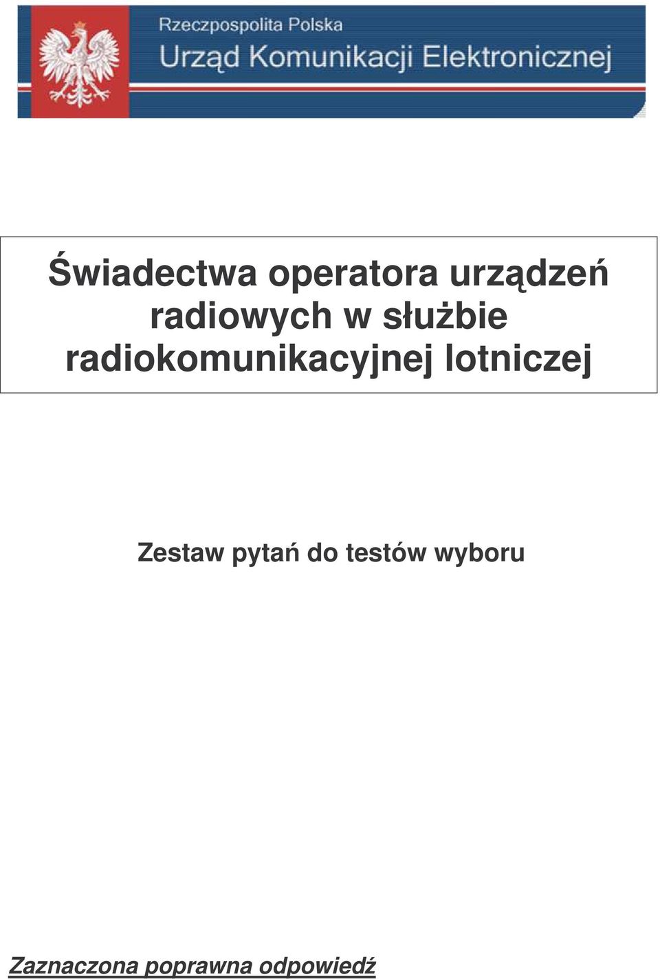 radiokomunikacyjnej lotniczej
