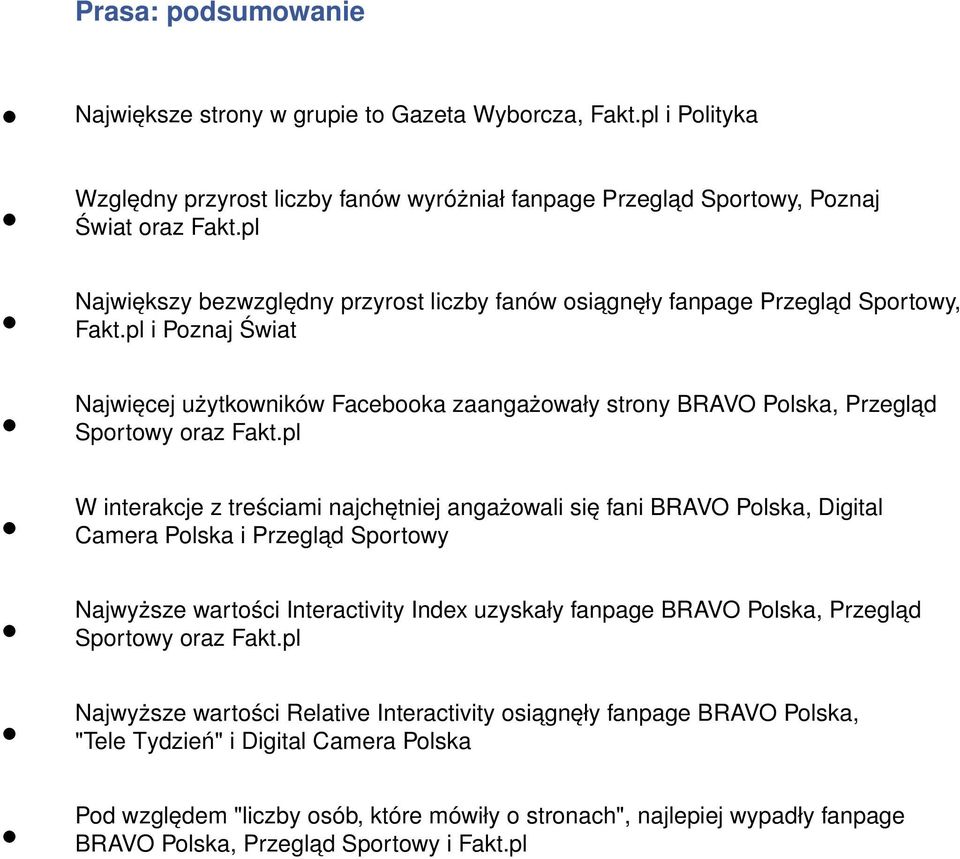 pl i Poznaj Świat Najwięcej użytkowników Facebooka zaangażowały strony BRAVO Polska, Przegląd Sportowy oraz Fakt.