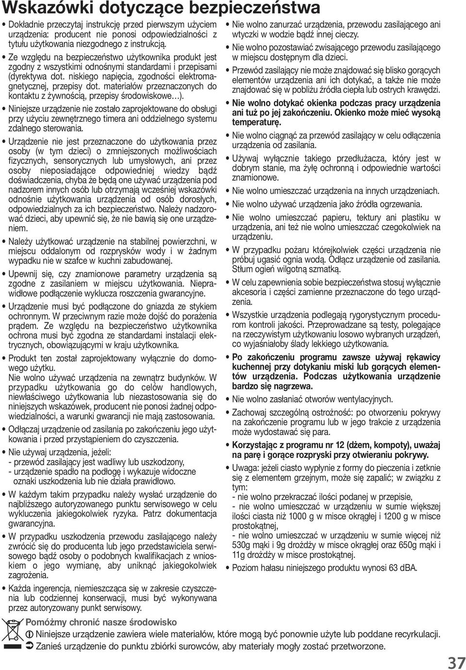 materiałów przeznaczonych do kontaktu z żywnością, przepisy środowiskowe ).