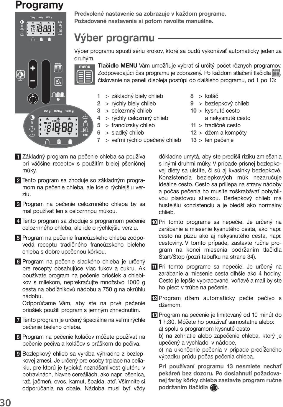 Zodpovedajúci čas programu je zobrazený.