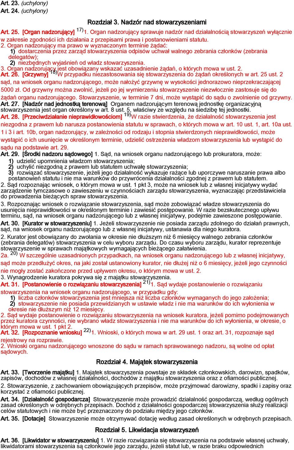 Organ nadzorujący ma prawo w wyznaczonym terminie żądać: 1) dostarczenia przez zarząd stowarzyszenia odpisów uchwał walnego zebrania członków (zebrania delegatów); 2) niezbędnych wyjaśnień od władz