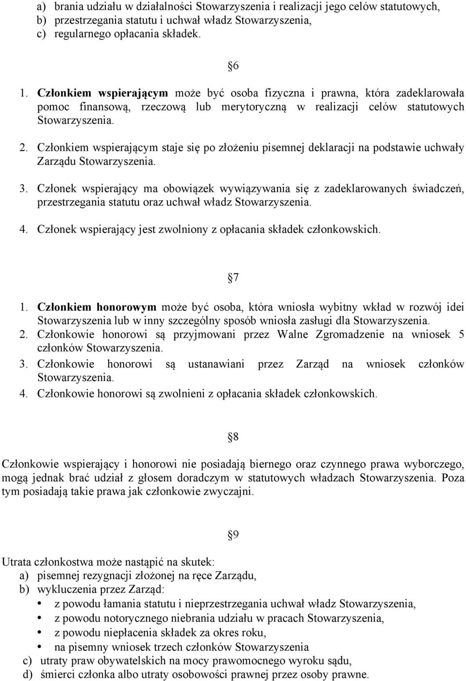 Członkiem wspierającym staje się po złożeniu pisemnej deklaracji na podstawie uchwały Zarządu Stowarzyszenia. 3.