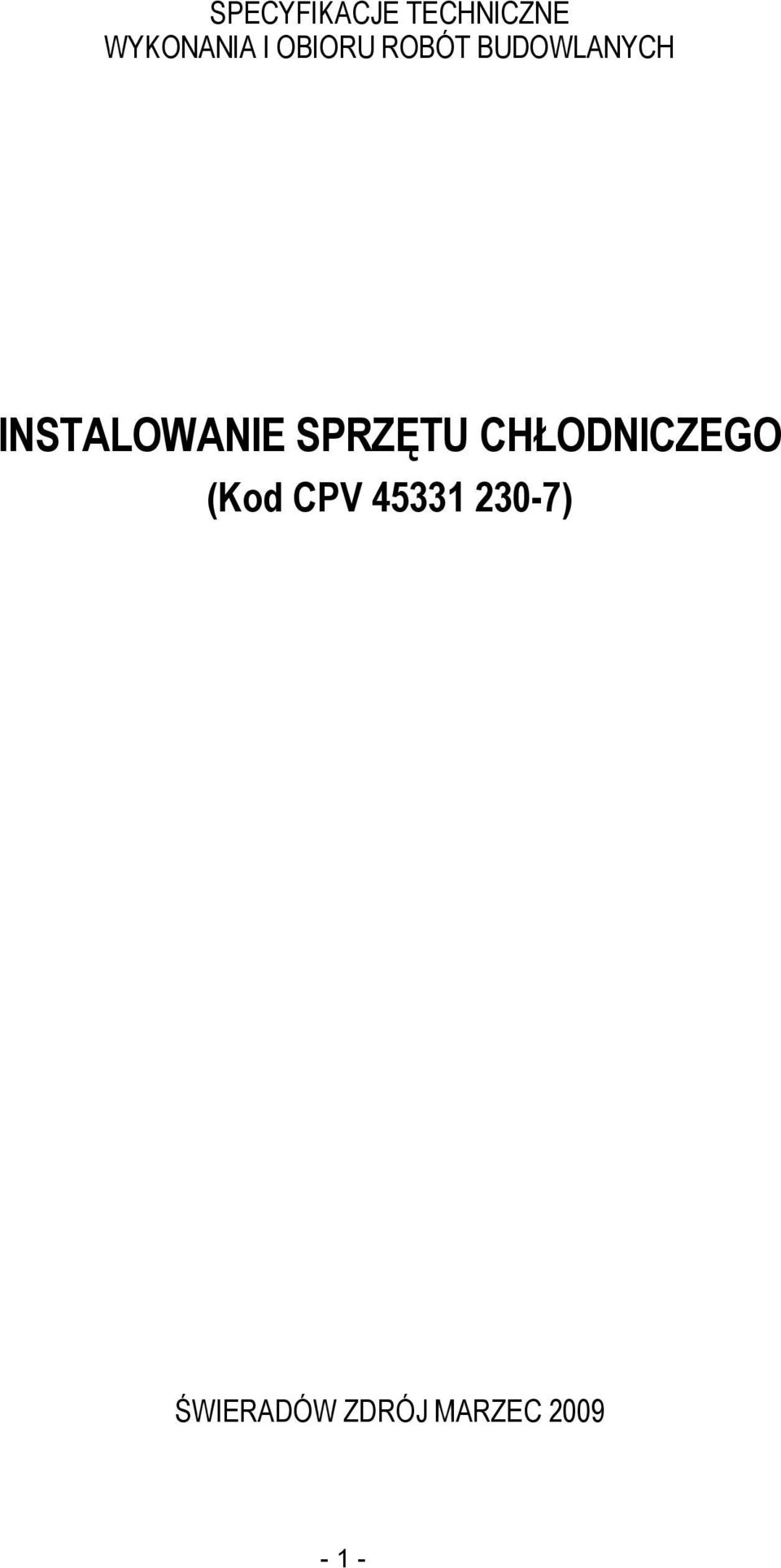 INSTALOWANIE SPRZĘTU CHŁODNICZEGO