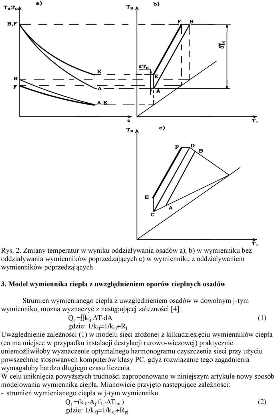 (1) gdzie: 1/k f =1/k c +R Uwzględnienie zależności (1) w modelu sieci złożone z kilkudziesięciu wymienników ciepła (co ma miesce w przypadku insalaci desylaci rurowo-wieżowe) prakycznie