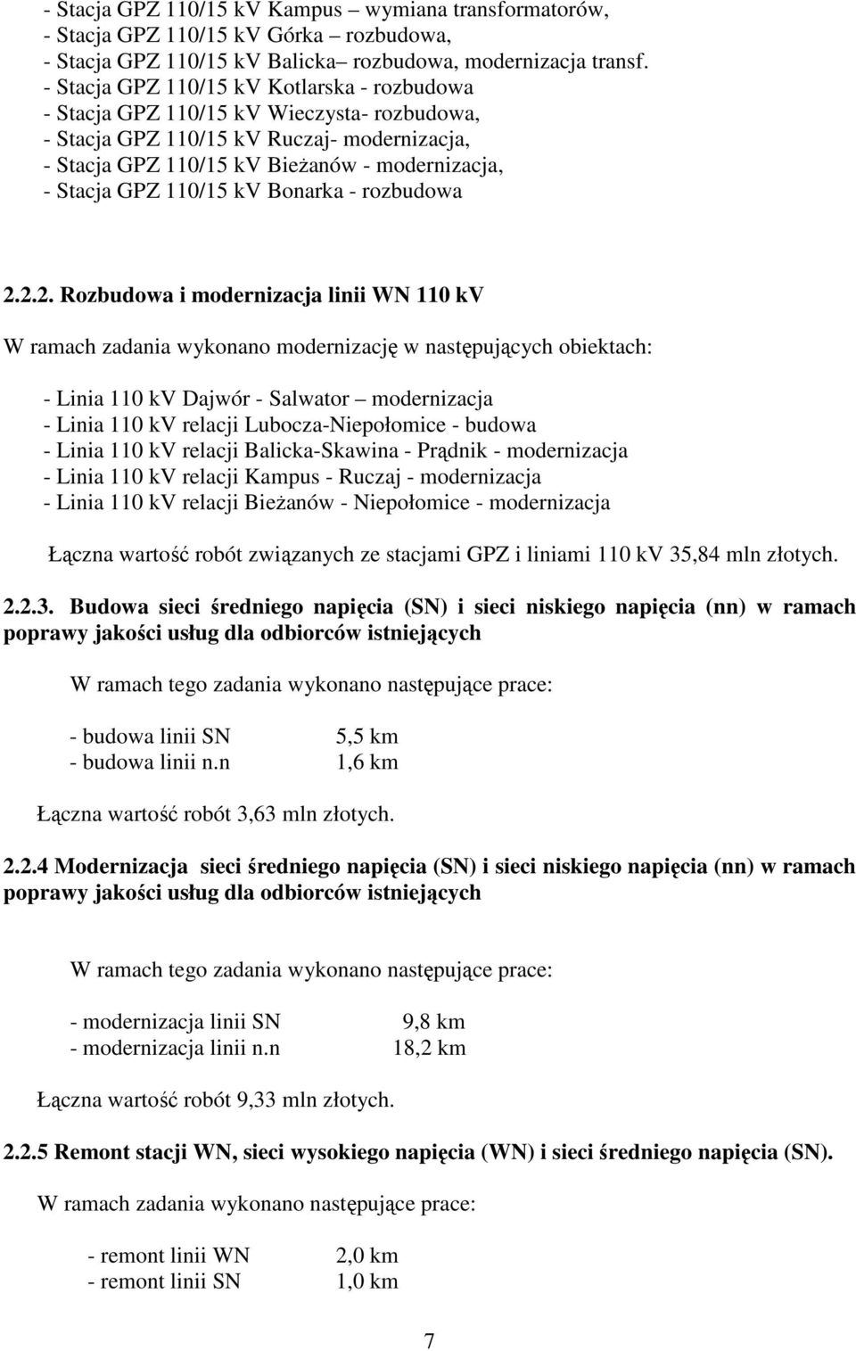 110/15 kv Bonarka - rozbudowa 2.
