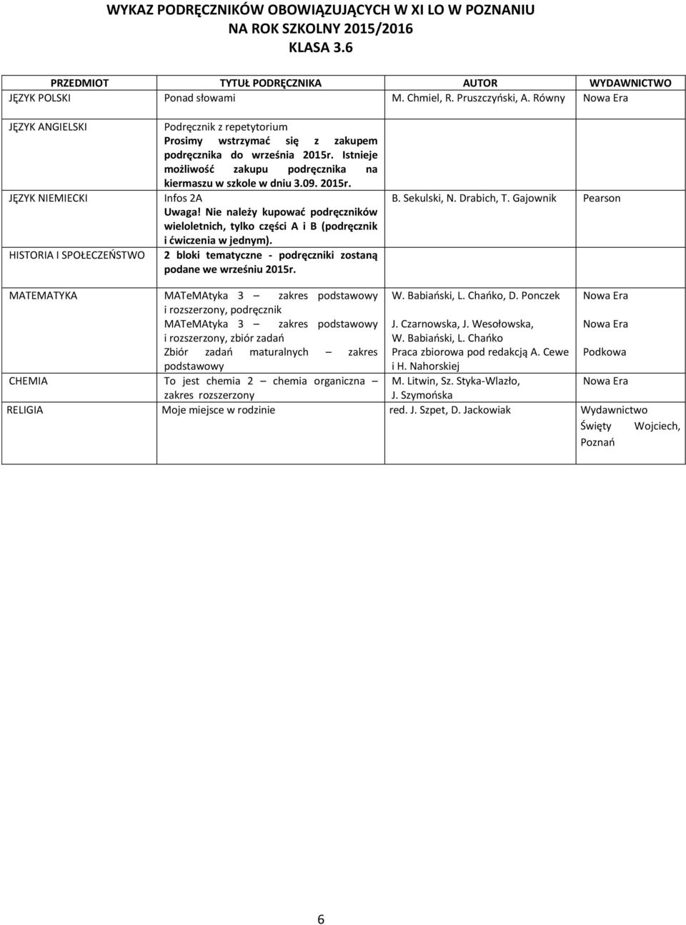 wieloletnich, tylko części A i B ( i ćwiczenia w jednym). MATEMATYKA MATeMAtyka 3 zakres, D.