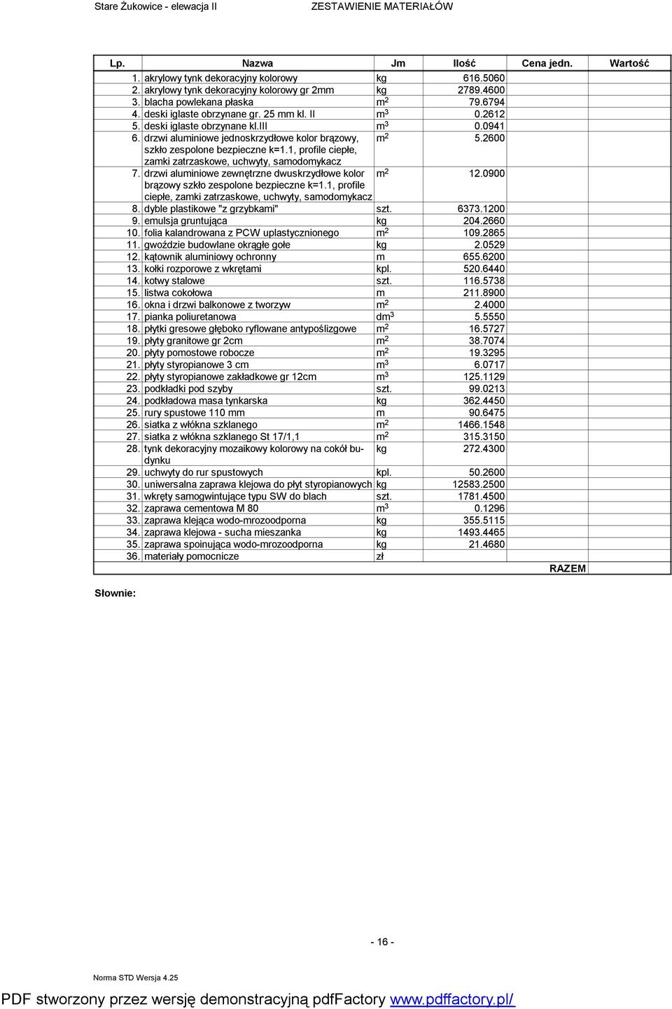 1, profile ciepłe, zamki zatrzaskowe, uchwyty, samodomykacz 7. drzwi aluminiowe zewnętrzne dwuskrzydłowe kolor 12.0900 brązowy szkło zespolone bezpieczne k=1.