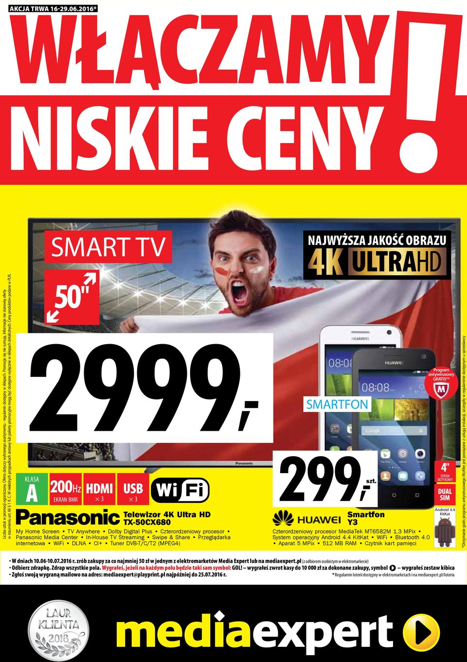 50" 2999, A 200Hz EKRAN BMR 3 3 Telewizor 4K Ultra TX-50CX680 My Home Screen TV Anywhere Dolby Digital Plus Czterordzeniowy procesor Panasonic Media Center In-House TV Streaming Swipe & Share
