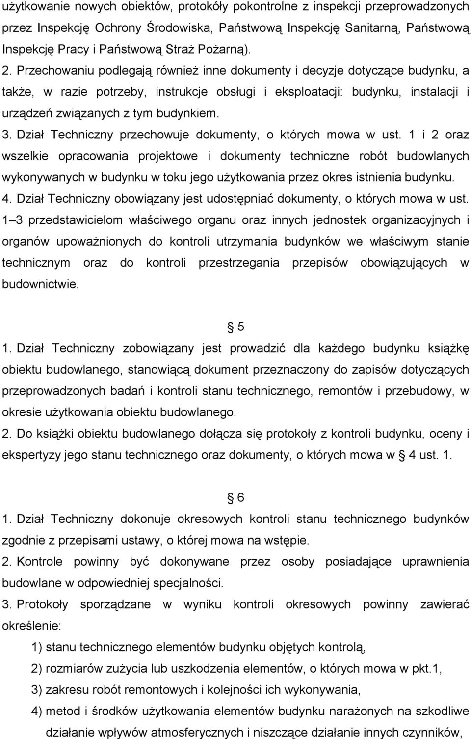 3. Dział Techniczny przechowuje dokumenty, o których mowa w ust.