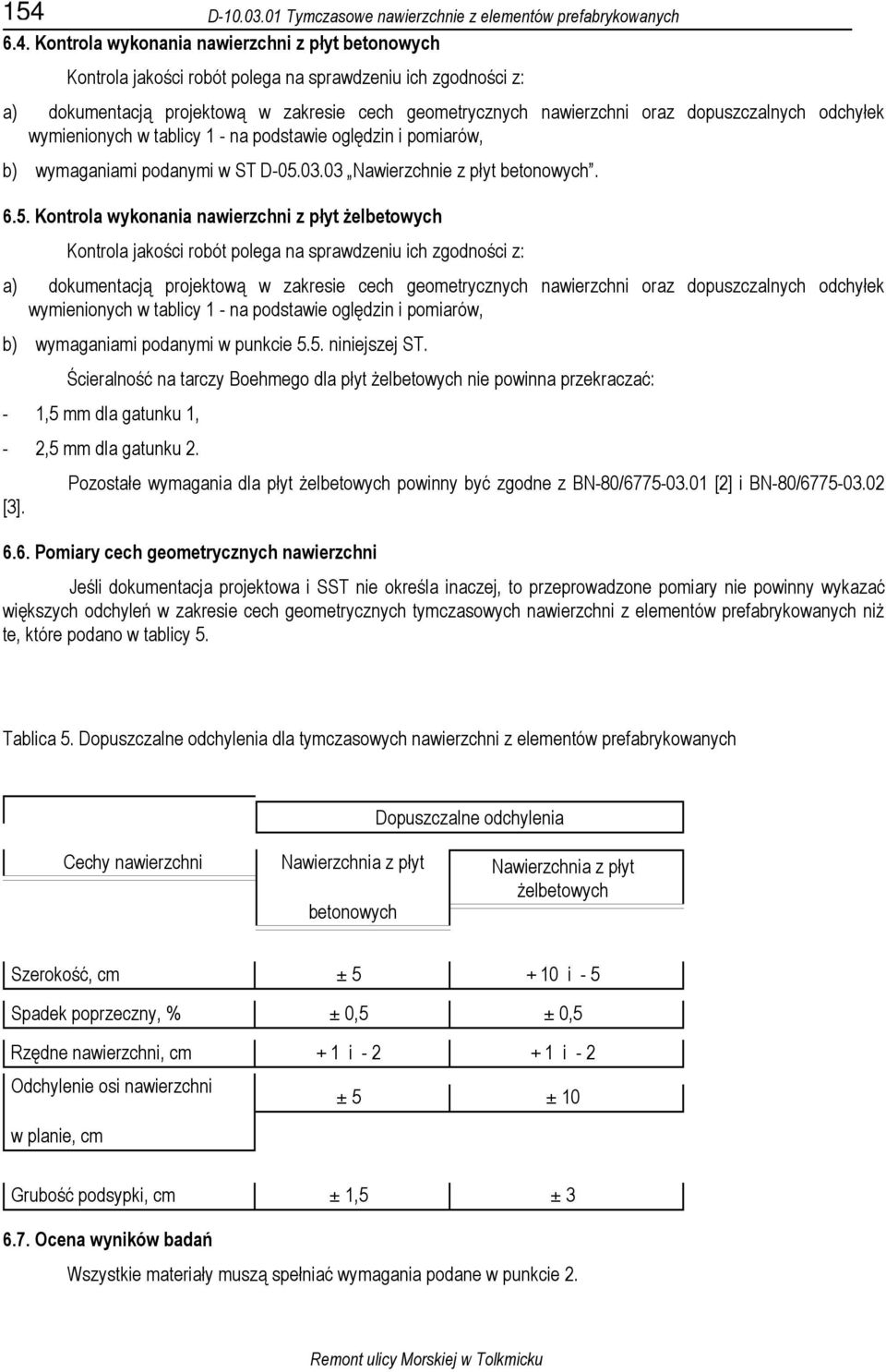 03.03 Nawierzchnie z płyt betonowych. 6.5.