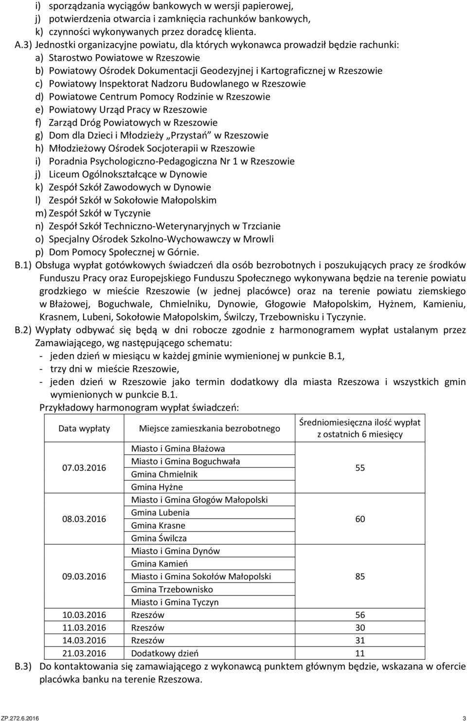 Powiatowy Inspektorat Nadzoru Budowlanego w Rzeszowie d) Powiatowe Centrum Pomocy Rodzinie w Rzeszowie e) Powiatowy Urząd Pracy w Rzeszowie f) Zarząd Dróg Powiatowych w Rzeszowie g) Dom dla Dzieci i