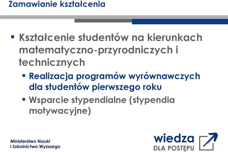 technicznych Realizacja programów wyrównawczych dla