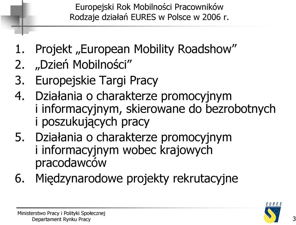 Działania o charakterze promocyjnym i informacyjnym, skierowane do bezrobotnych i