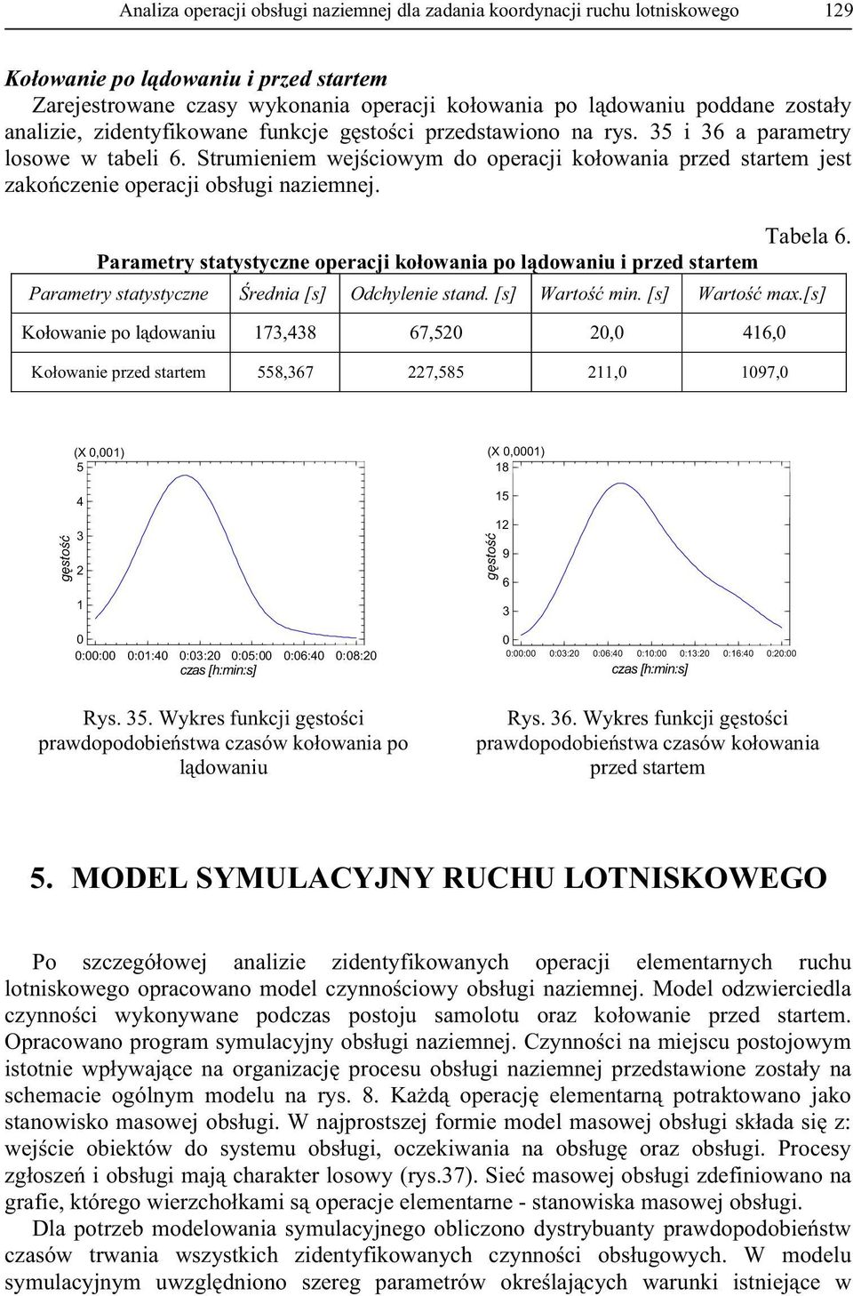 Strumieniem wej ciowym do operacji ko owania przed startem jest zako czenie operacji obs ugi naziemnej. Tabela 6.
