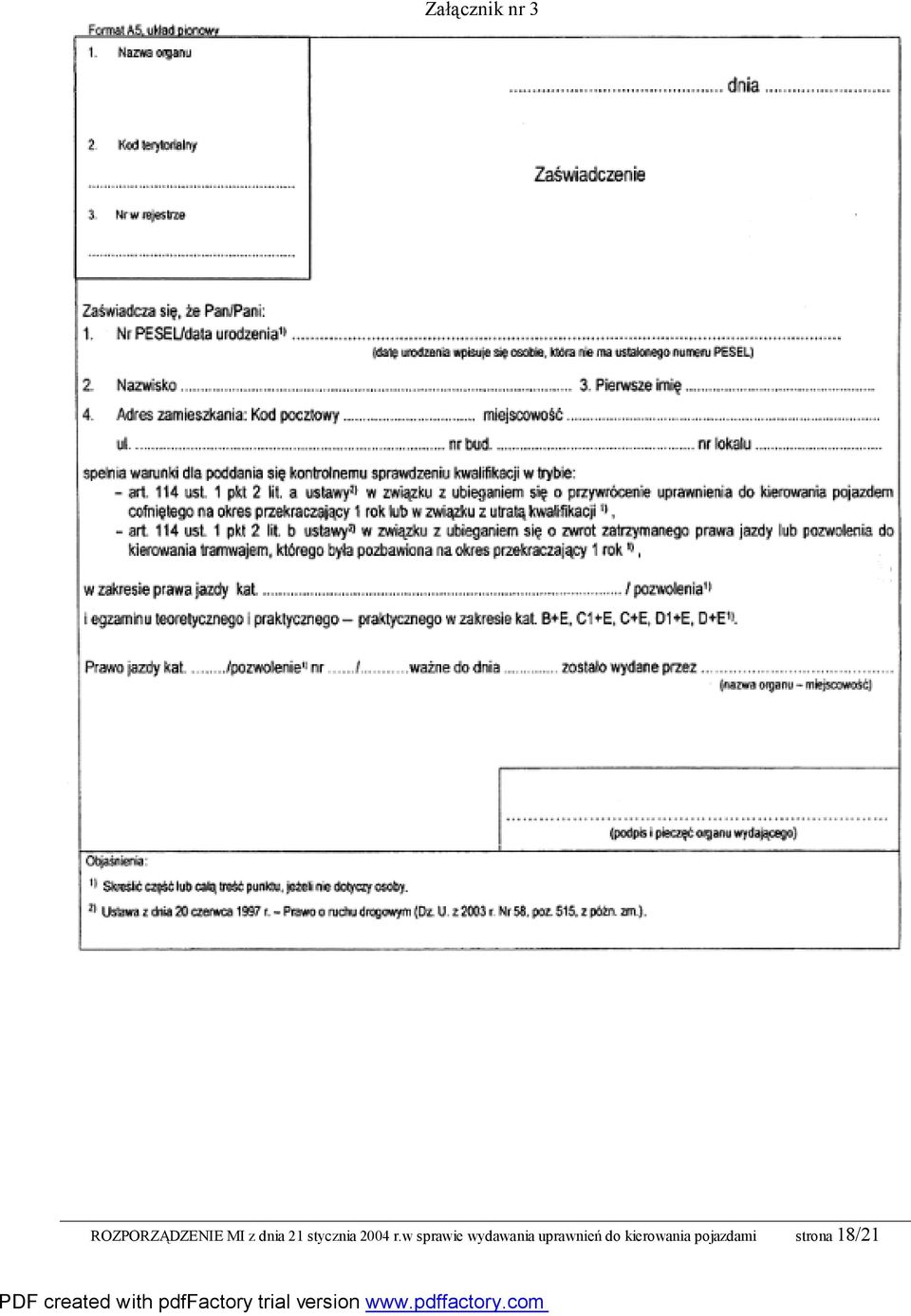 w sprawie wydawania uprawnień