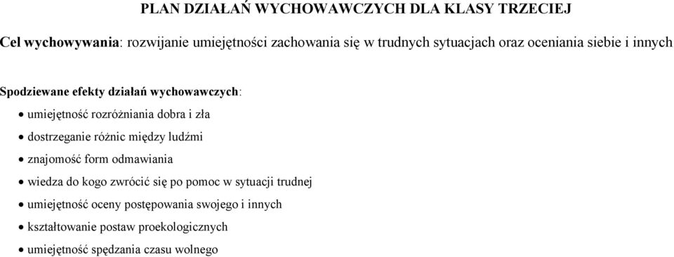 zła dostrzeganie różnic między ludźmi znajomość form odmawiania wiedza do kogo zwrócić się po pomoc w sytuacji