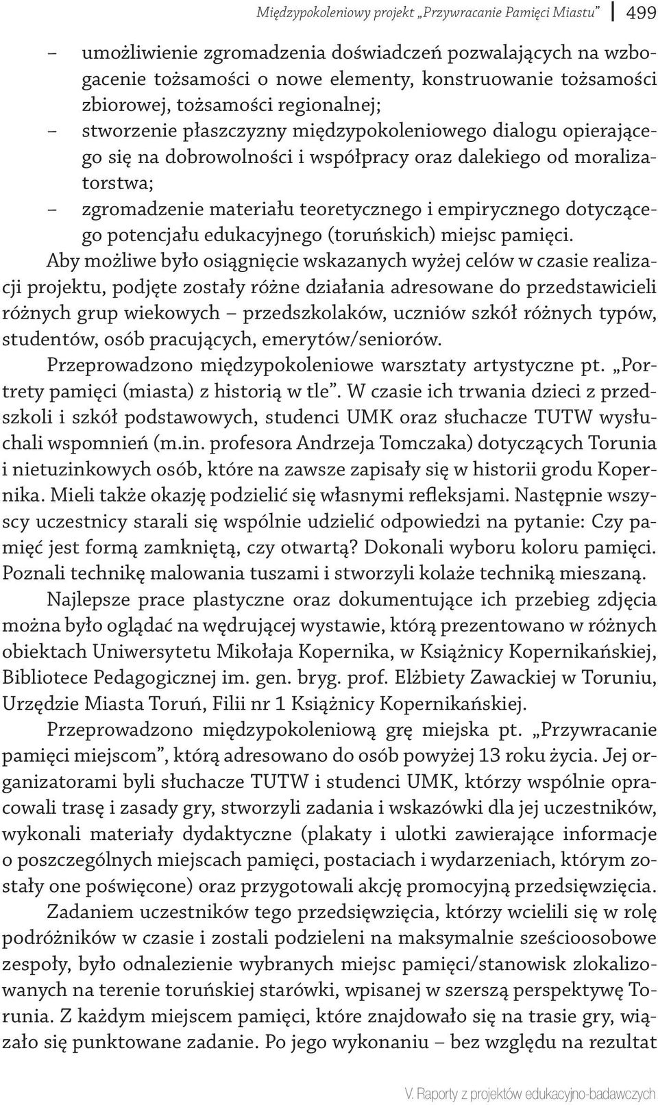 dotyczącego potencjału edukacyjnego (toruńskich) miejsc pamięci.