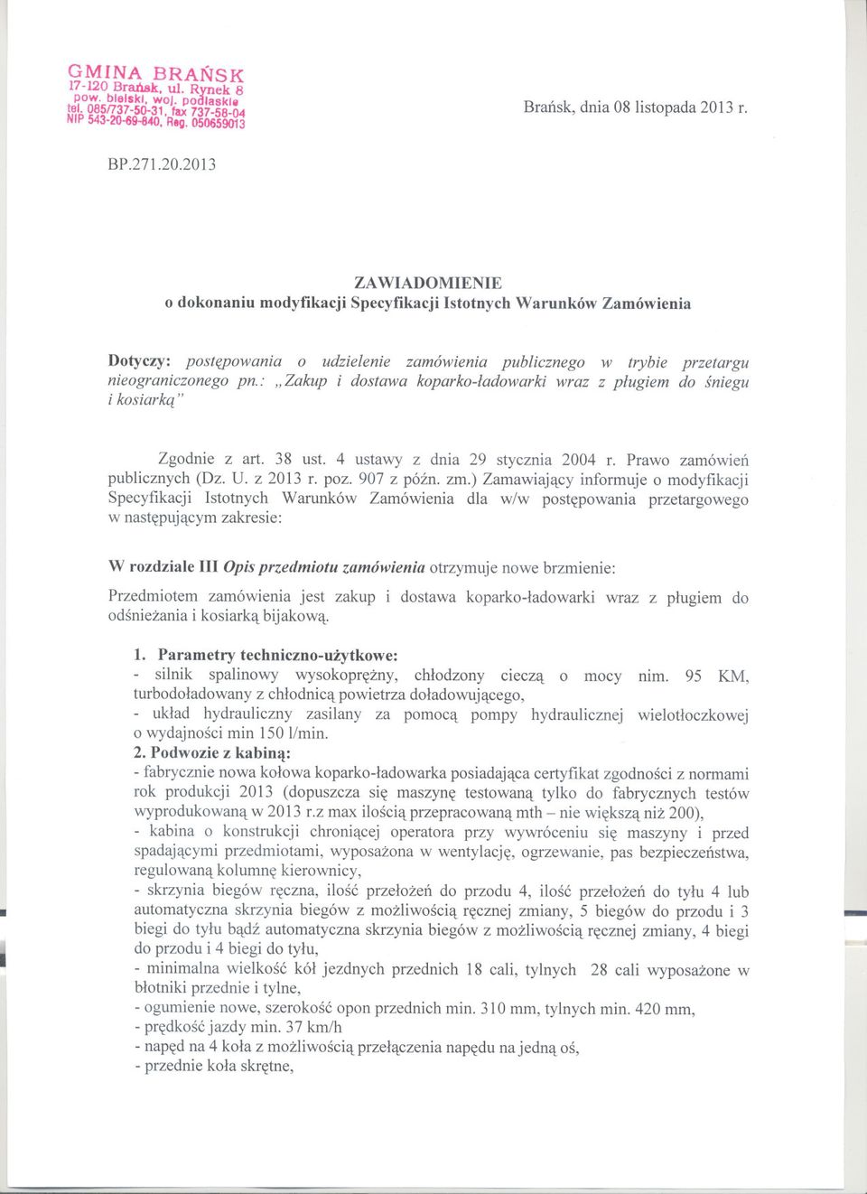 9840,Rlg. 050659013 Bransk, dnia 08 listopada 201