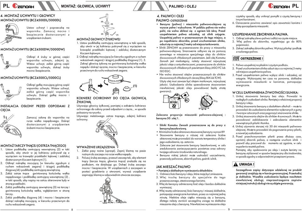 Wstaw uchwyt, za³ó górn¹ czêœæ wspornika uchwytu, dokrêæ œruby mocno i bezpiecznie. MONTA UCHWYTU (BCZ4500CL/5000CL) Odkrêæ ga³kê mocuj¹c¹ górn¹ czêœæ wspornika uchwytu.