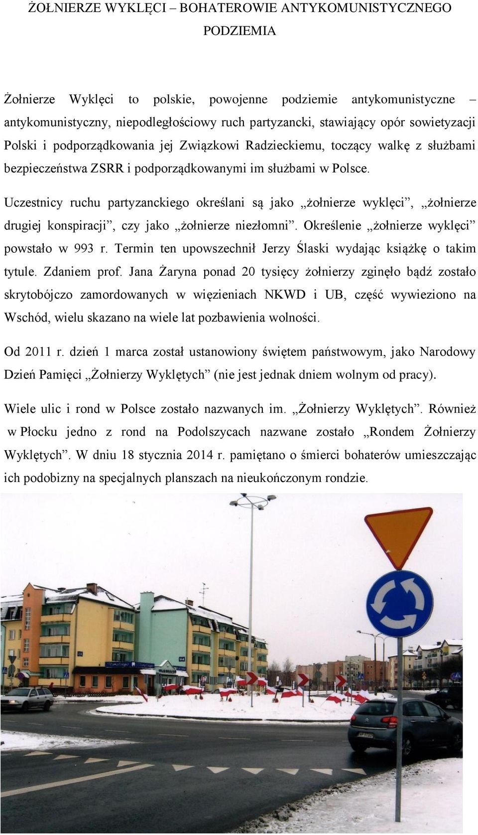 Uczestnicy ruchu partyzanckiego określani są jako żołnierze wyklęci, żołnierze drugiej konspiracji, czy jako żołnierze niezłomni. Określenie żołnierze wyklęci powstało w 993 r.