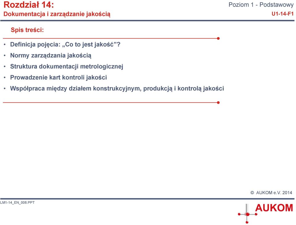 Normy zarządzania jakością Struktura dokumentacji metrologicznej