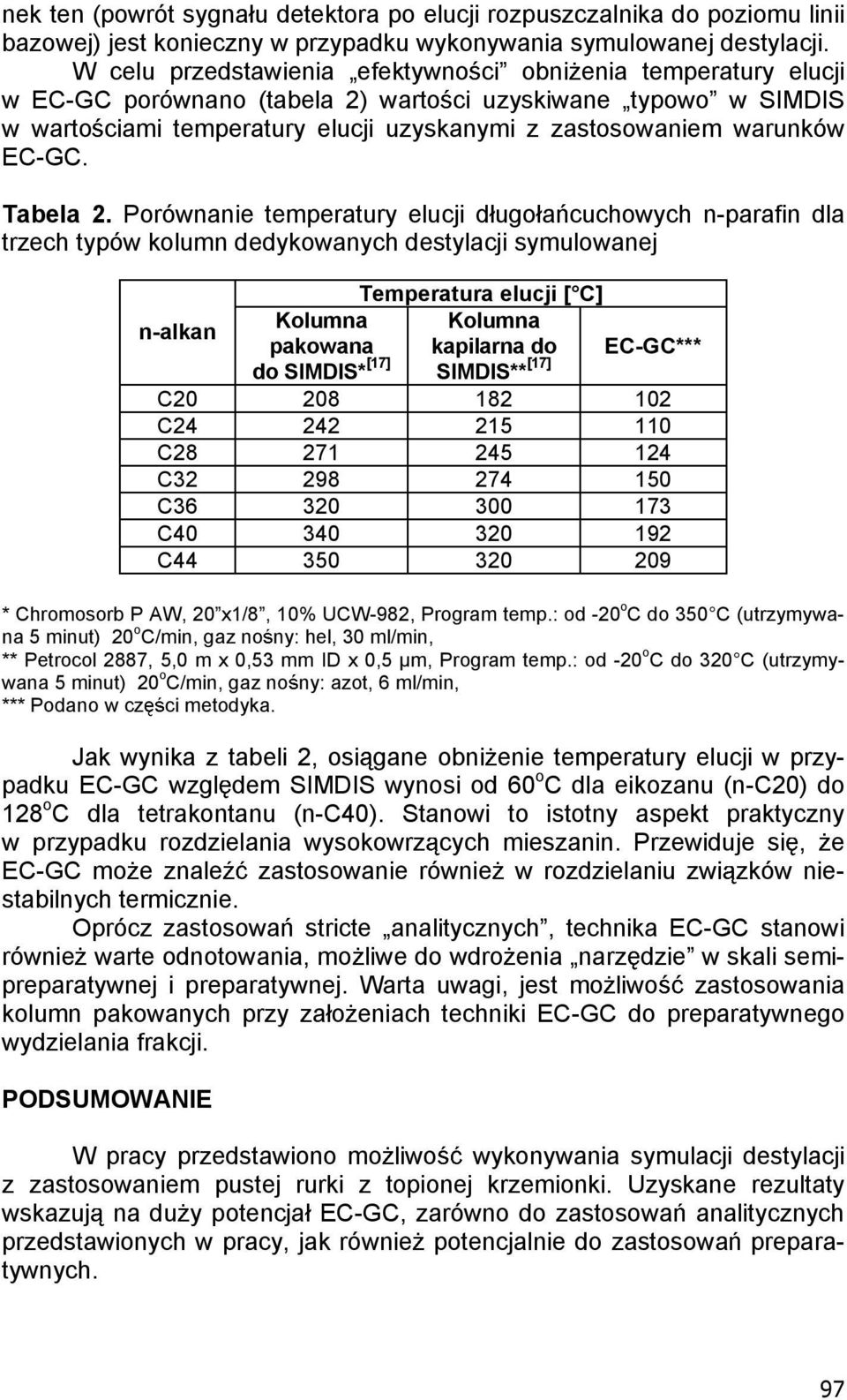 EC-GC. Tabela 2.
