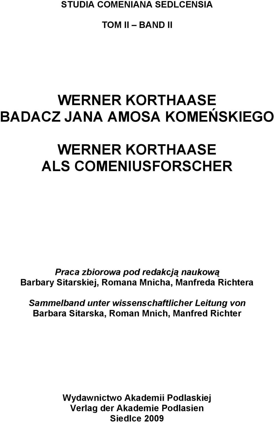 Mnicha, Manfreda Richtera Sammelband unter wissenschaftlicher Leitung von Barbara Sitarska,