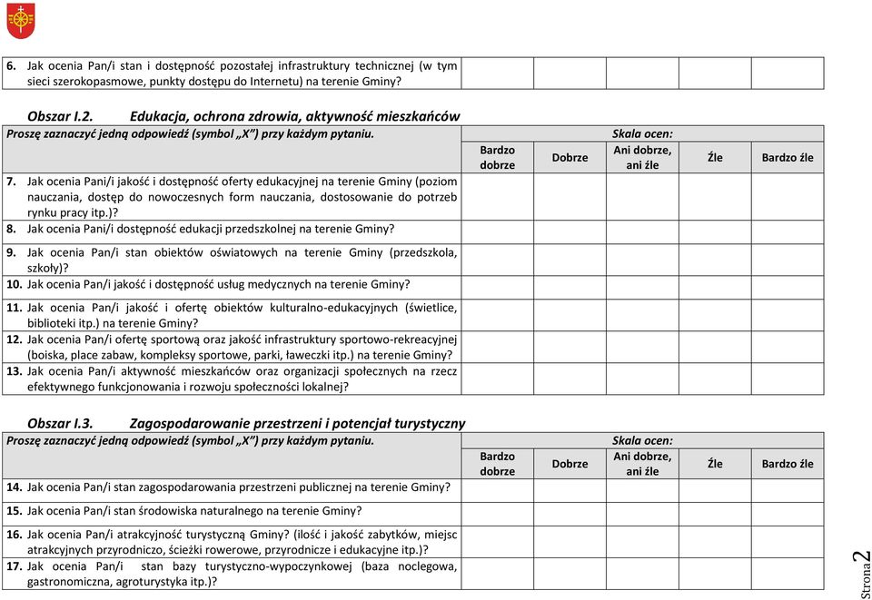 Jak ocenia Pani/i jakość i dostępność oferty edukacyjnej na terenie Gminy (poziom nauczania, dostęp do nowoczesnych form nauczania, dostosowanie do potrzeb rynku pracy itp.)? 8.