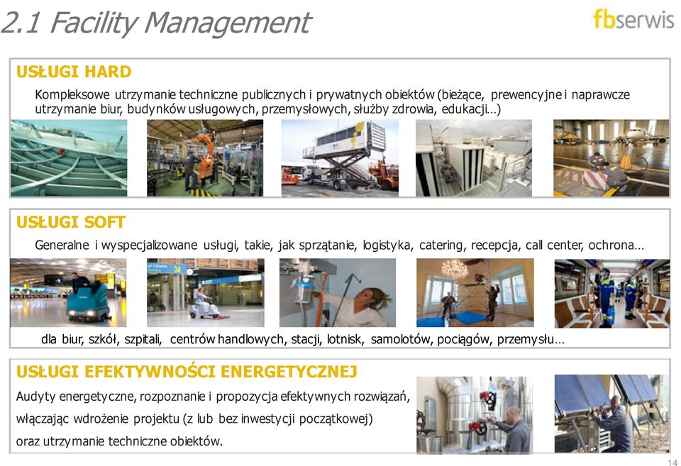 recepcja, call center, ochrona dla biur, szkół, szpitali, centrów handlowych, stacji, lotnisk, samolotów, pociągów, przemysłu USŁUGI EFEKTYWNOŚCI ENERGETYCZNEJ