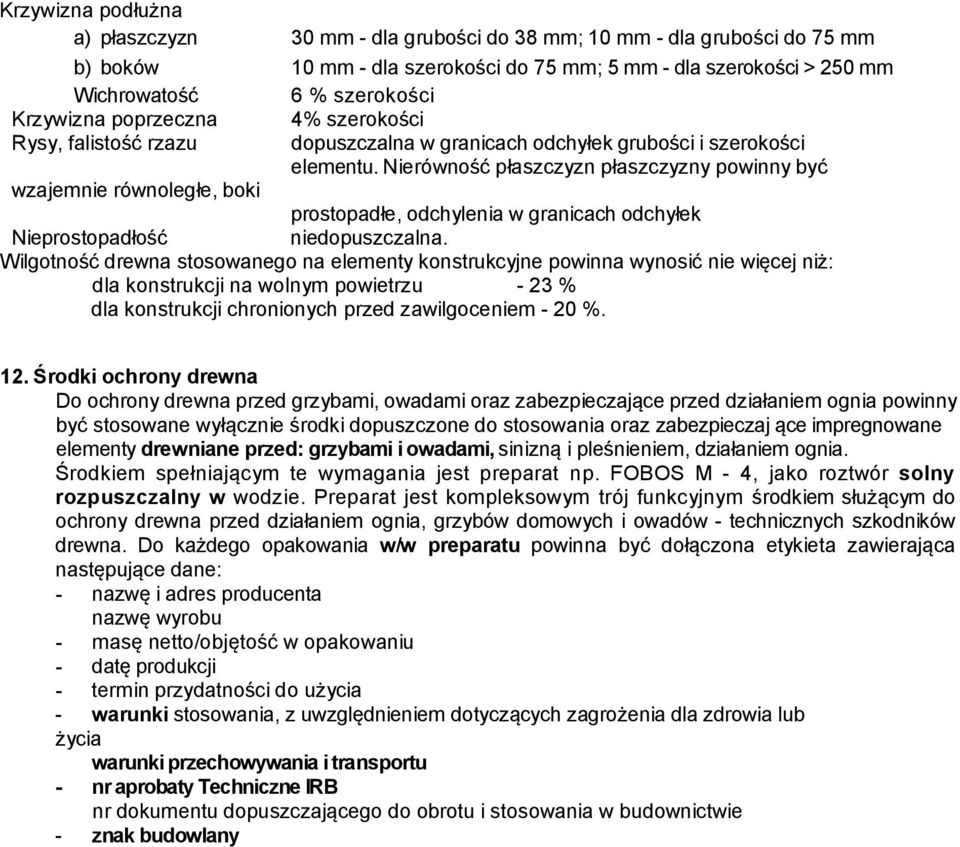 Nierówność płaszczyzn płaszczyzny powinny być wzajemnie równoległe, boki prostopadłe, odchylenia w granicach odchyłek Nieprostopadłość niedopuszczalna.