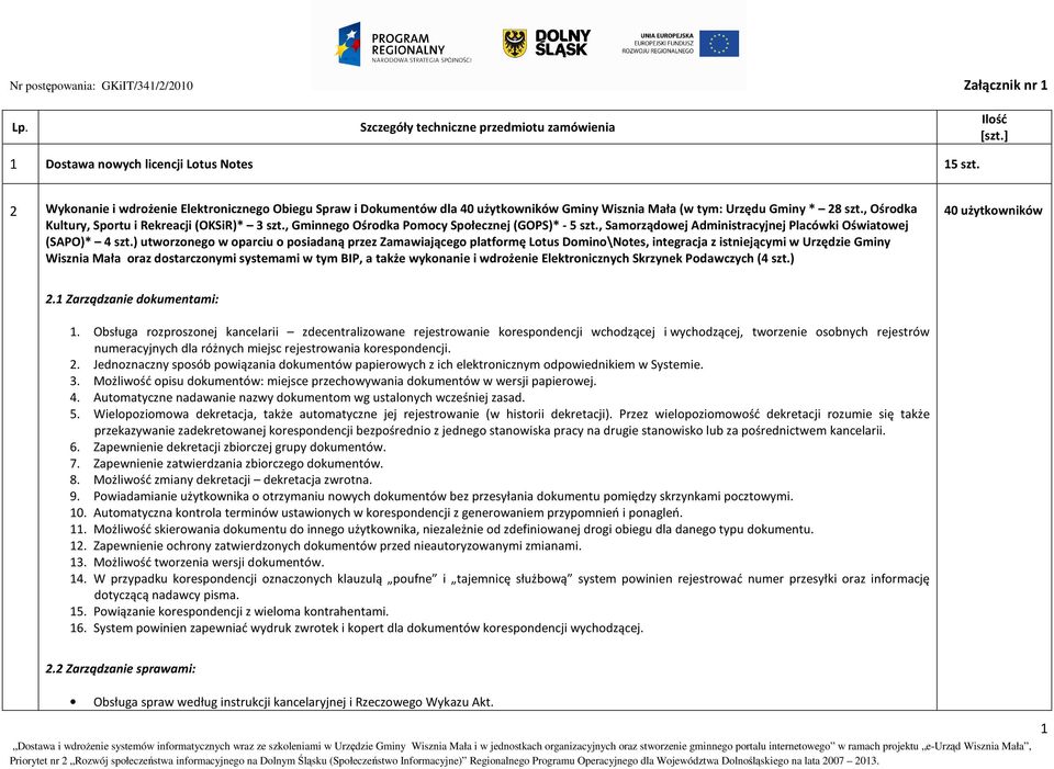 , Gminnego Ośrodka Pomocy Społecznej (GOPS)* - 5 szt., Samorządowej Administracyjnej Placówki Oświatowej (SAPO)* 4 szt.