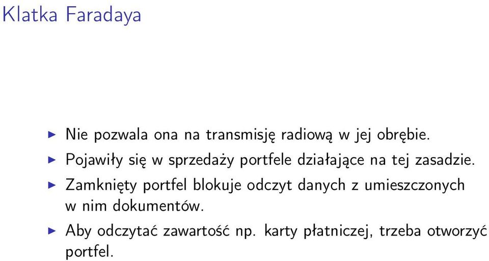 Zamknięty portfel blokuje odczyt danych z umieszczonych w nim